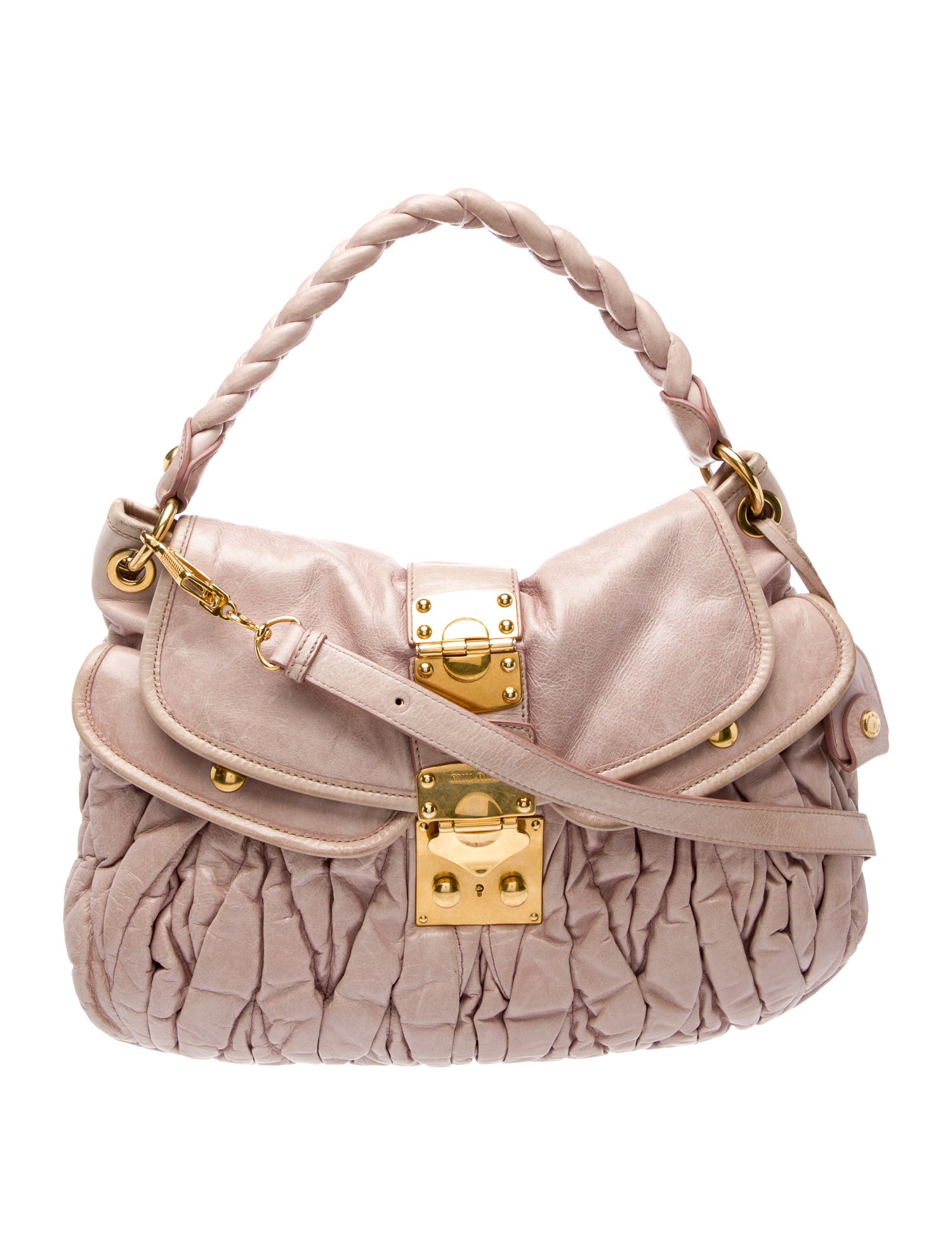 Miu Miu Leather Matelassé Coffer w/ Strap