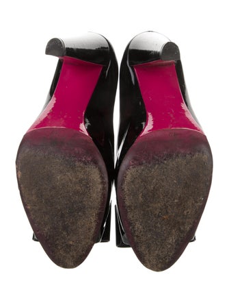 Miu Miu Patent Leather Bow Accents Pumps