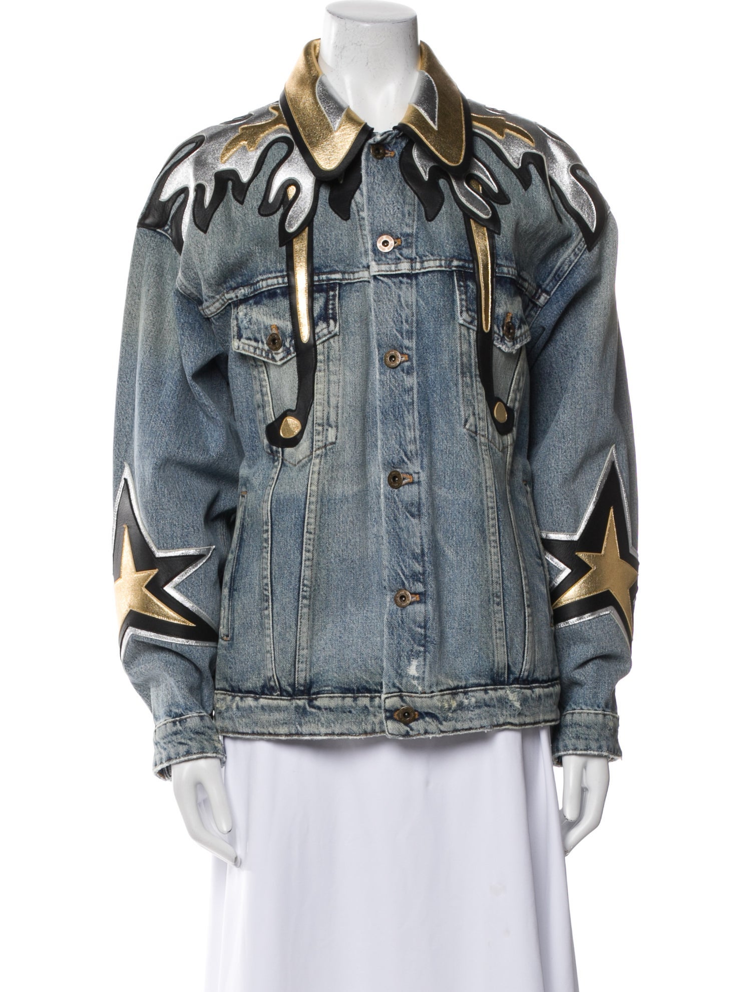 Miu Miu 2021 Graphic Print Denim Jacket