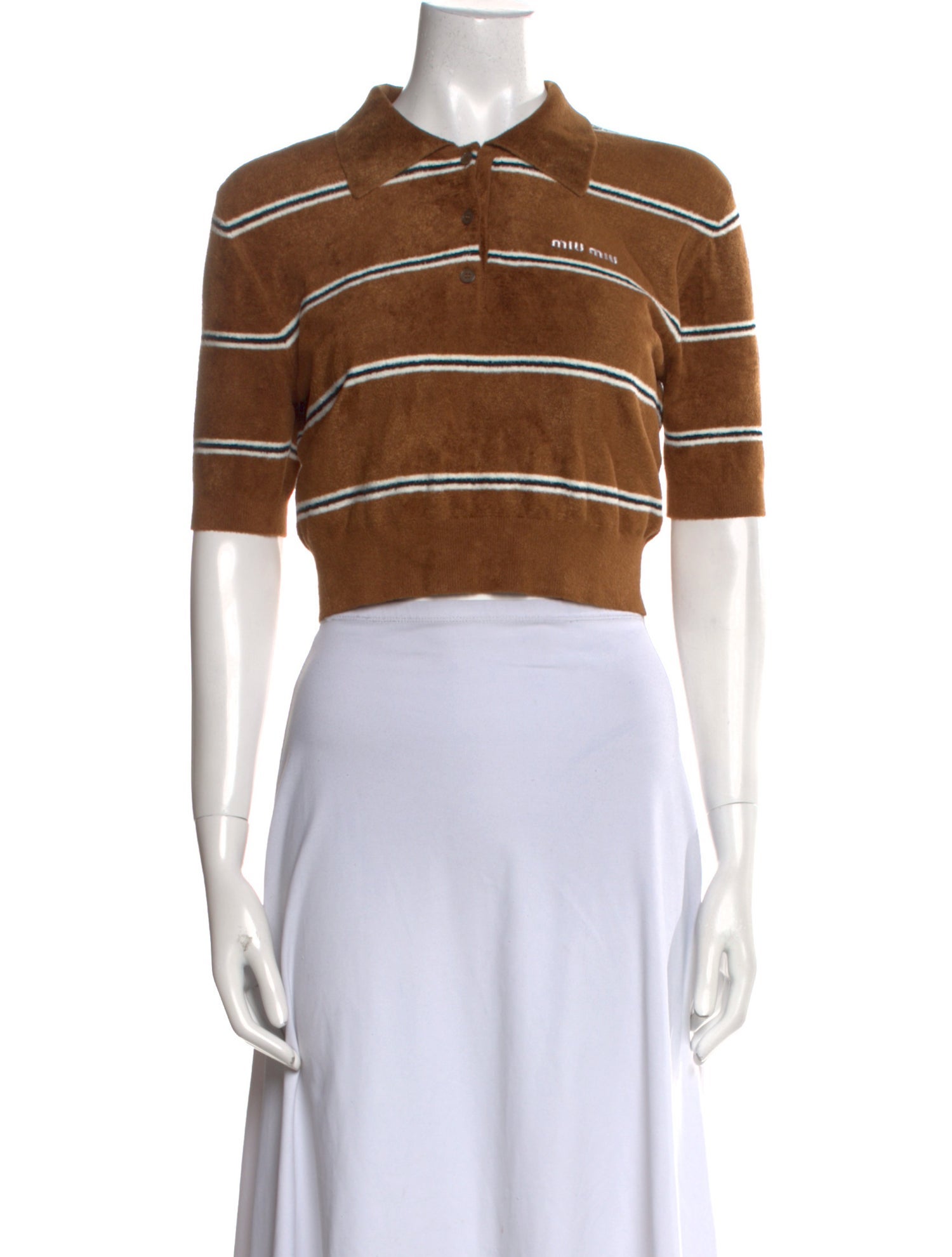 Miu Miu 2025 Chenille Crop Top