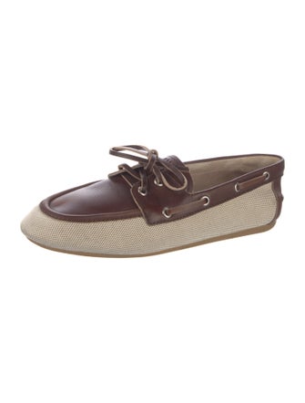 Miu Miu Canvas Bow Accents Loafers