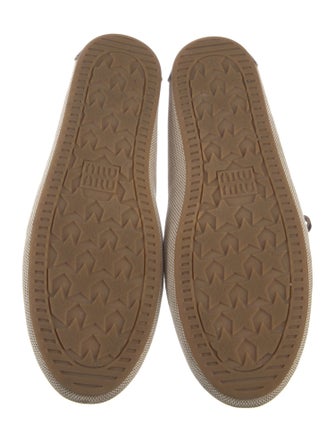 Miu Miu Canvas Bow Accents Loafers