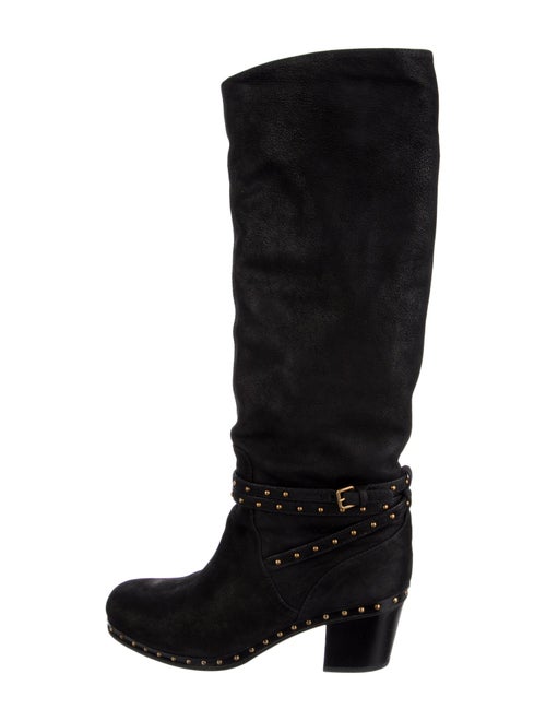 Miu Miu Suede Studded Accents Riding Boots