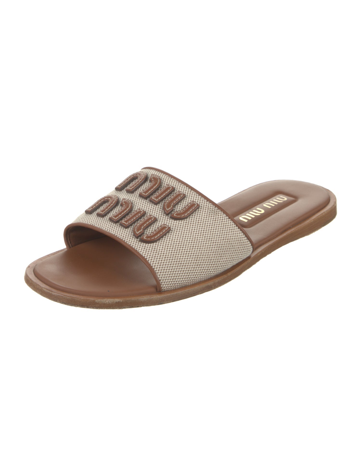 Miu Miu Straw Printed Slides