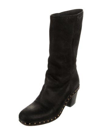 Miu Miu Suede Studded Accents Boots