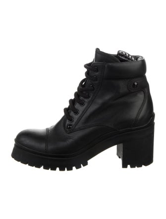 Miu Miu Leather Combat Boots
