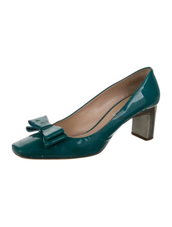 Miu Miu Patent Leather Crystal Embellishments Pumps