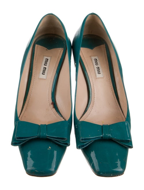 Miu Miu Patent Leather Crystal Embellishments Pumps