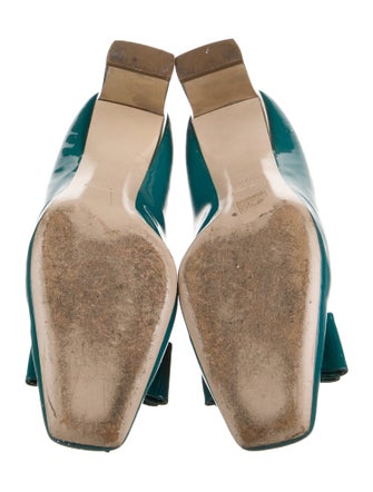 Miu Miu Patent Leather Crystal Embellishments Pumps