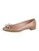 Miu Miu Patent Leather Bow Accents Ballet Flats