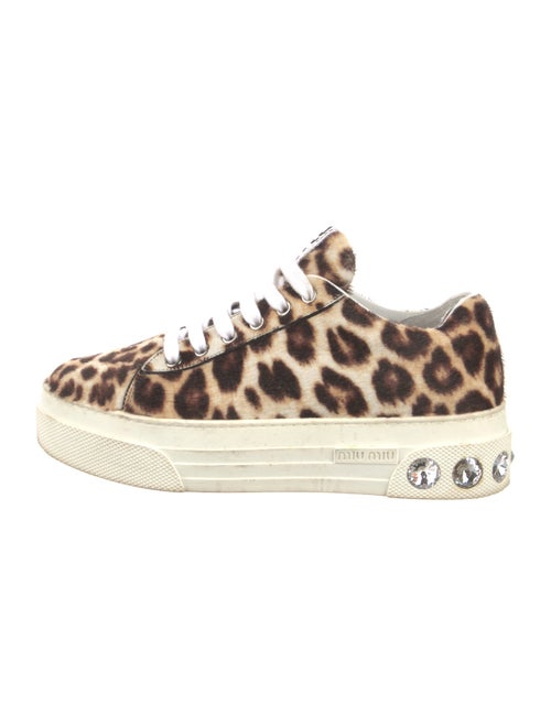 Miu Miu Ponyhair Animal Print Sneakers