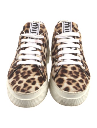 Miu Miu Ponyhair Animal Print Sneakers