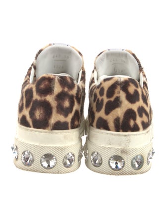 Miu Miu Ponyhair Animal Print Sneakers