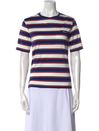 Miu Miu 2024 Striped Pocket Jersey T-Shirt