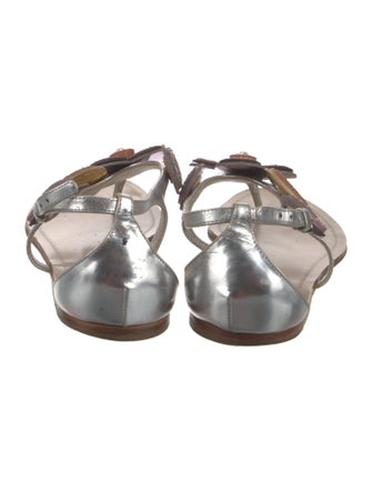 Miu Miu Leather Glitter Accents Slides