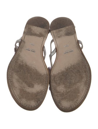 Miu Miu Leather Glitter Accents Slides