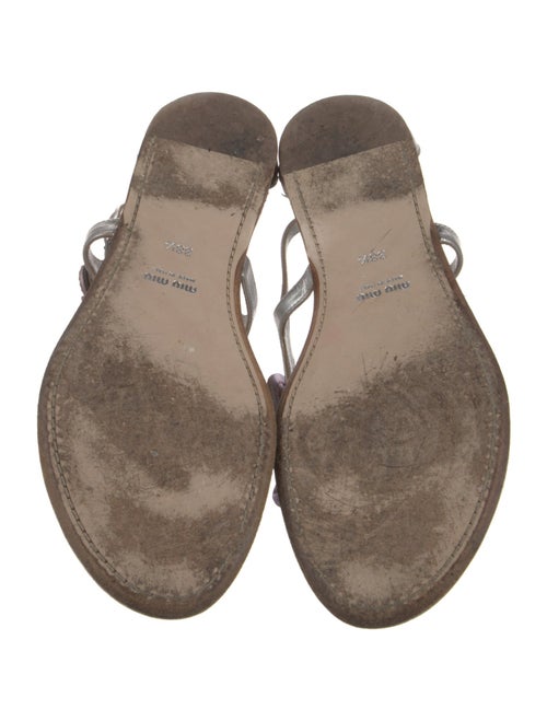 Miu Miu Leather Glitter Accents Slides