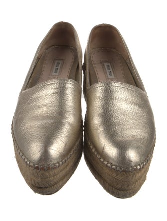 Miu Miu Leather Espadrilles
