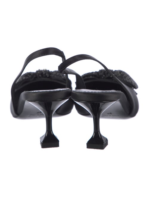 Miu Miu Satin Bow Accents Slingback Pumps