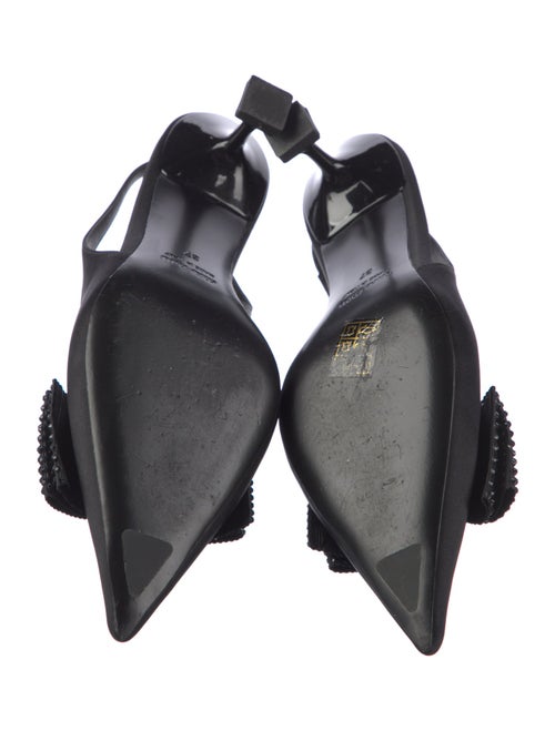 Miu Miu Satin Bow Accents Slingback Pumps