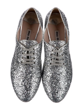 Miu Miu Glitter Crystal Embellishments Espadrille Sneakers