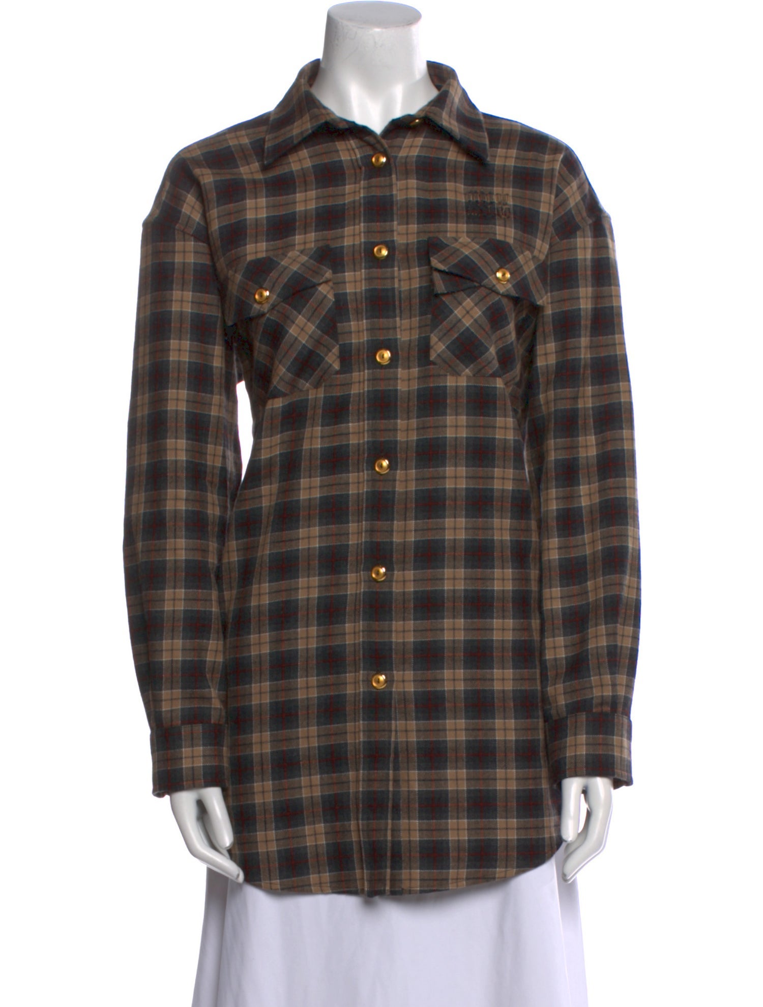 Miu Miu 2024 Virgin Wool Button-Up Top w/ Tags