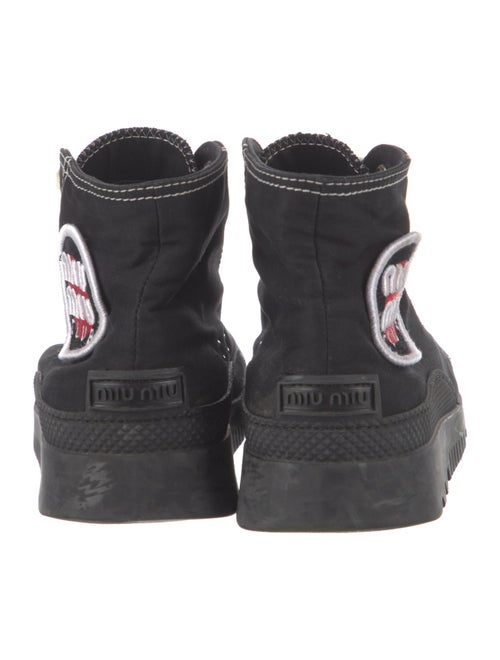 Miu Miu Canvas Embroidered Accent Sneakers