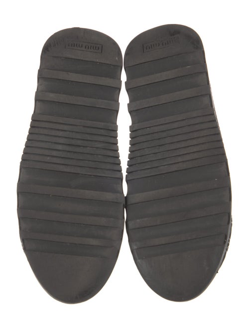 Miu Miu Canvas Embroidered Accent Sneakers