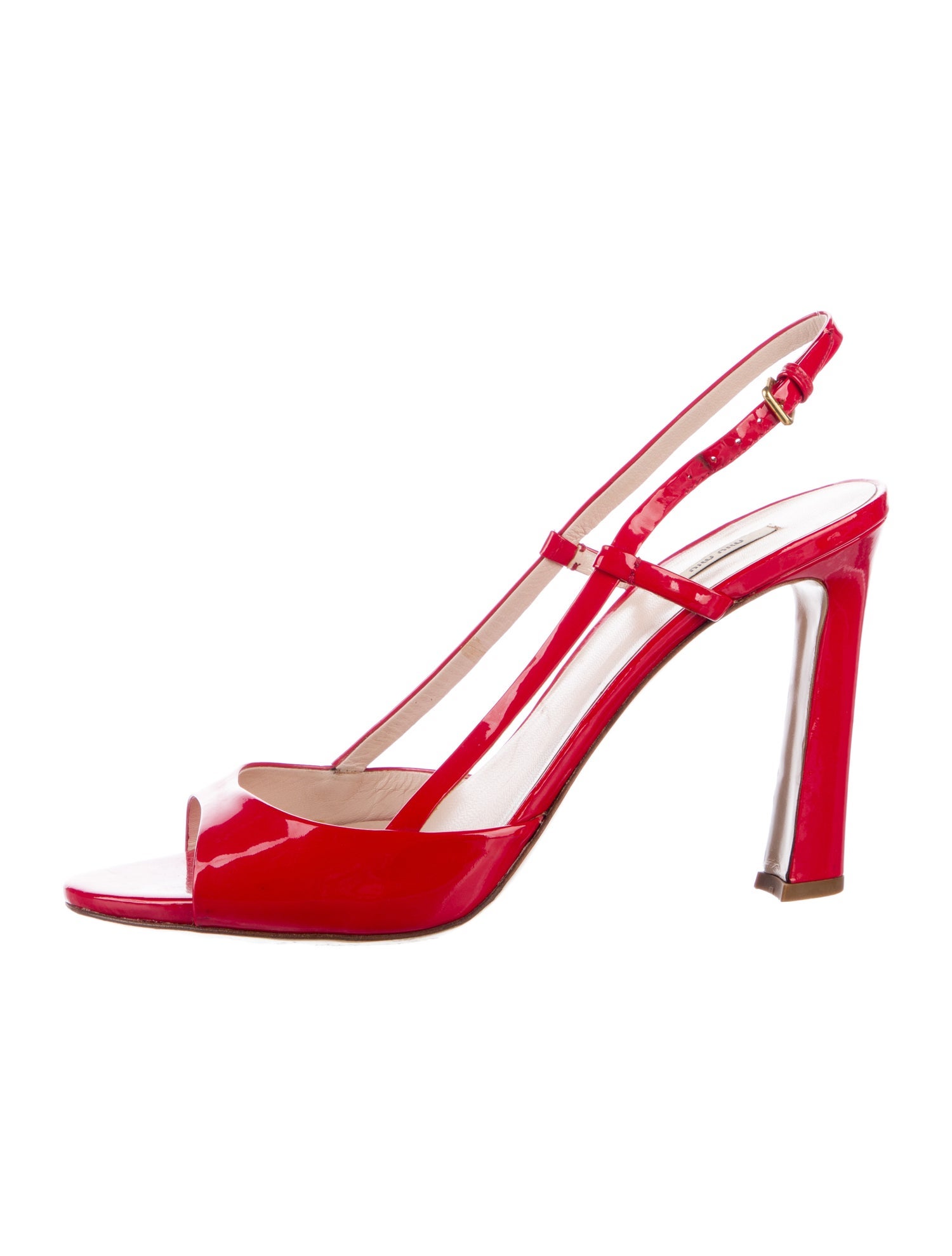 Miu Miu Patent Leather Slingback Sandals