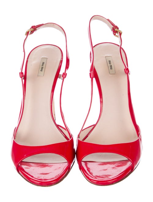 Miu Miu Patent Leather Slingback Sandals