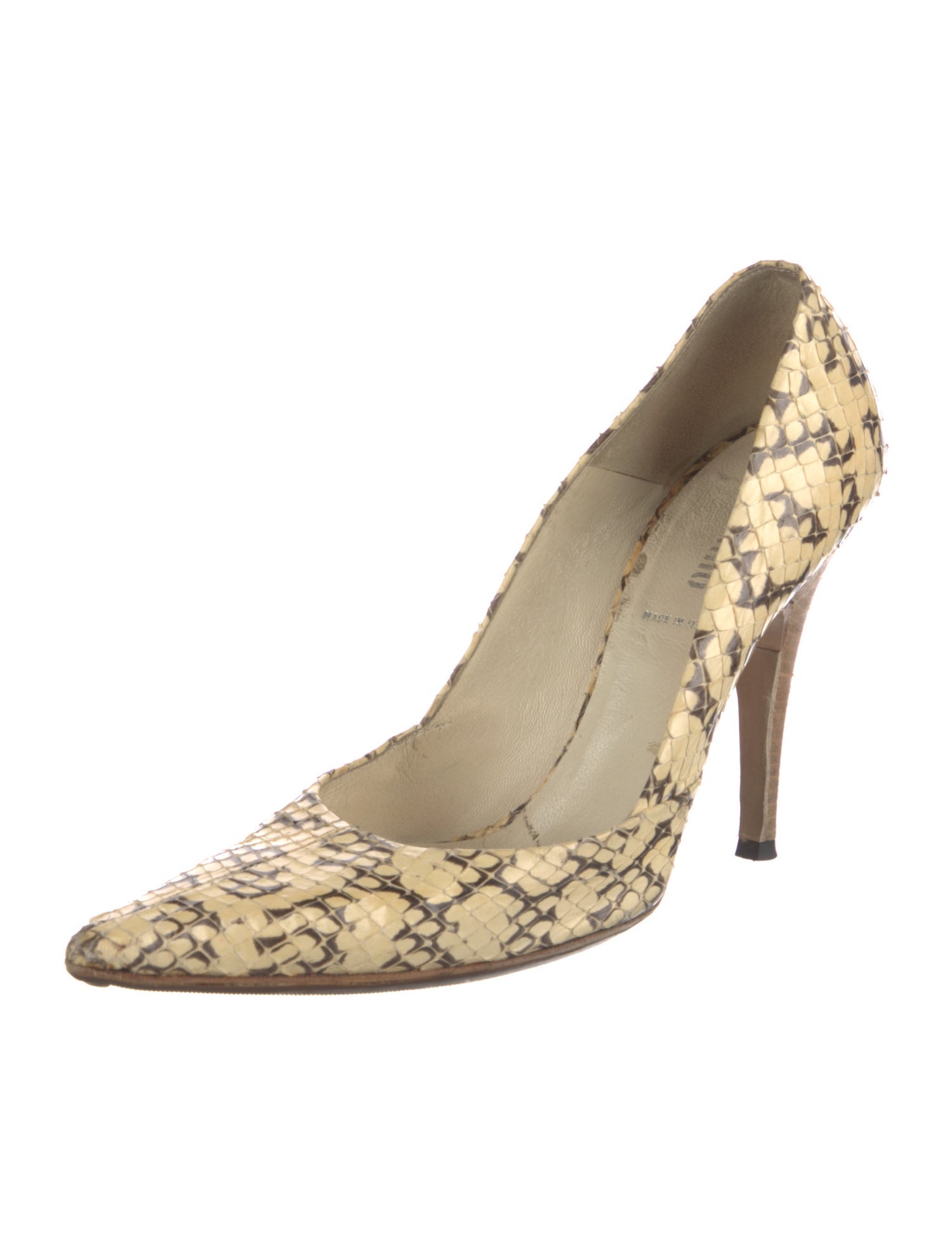 Miu Miu Embossed Leather Animal Print Pumps
