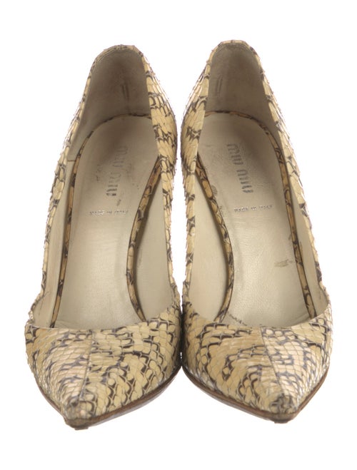 Miu Miu Embossed Leather Animal Print Pumps
