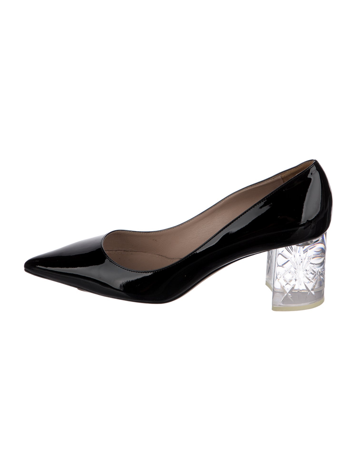 Miu Miu Patent Leather Crystal Embellishments Pumps