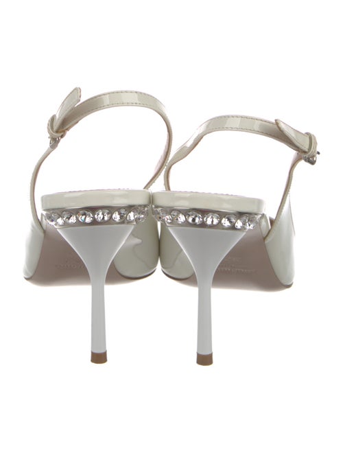 Miu Miu Patent Leather Crystal Embellishments Slingback Pumps