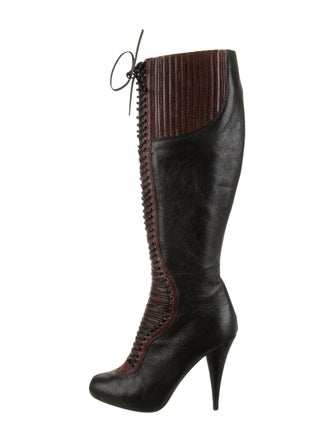 Miu Miu Leather Lace-Up Boots
