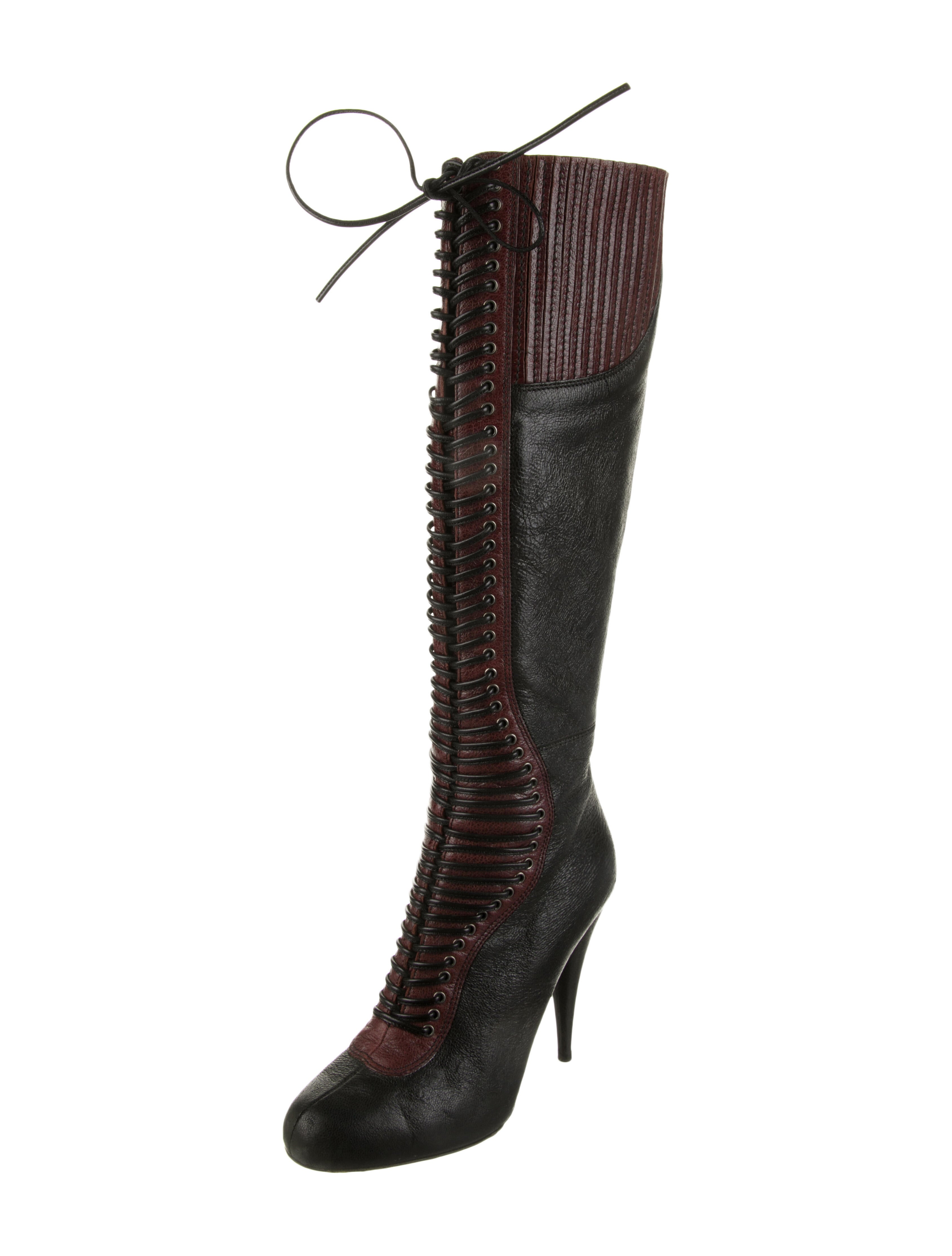 Miu Miu Leather Lace-Up Boots