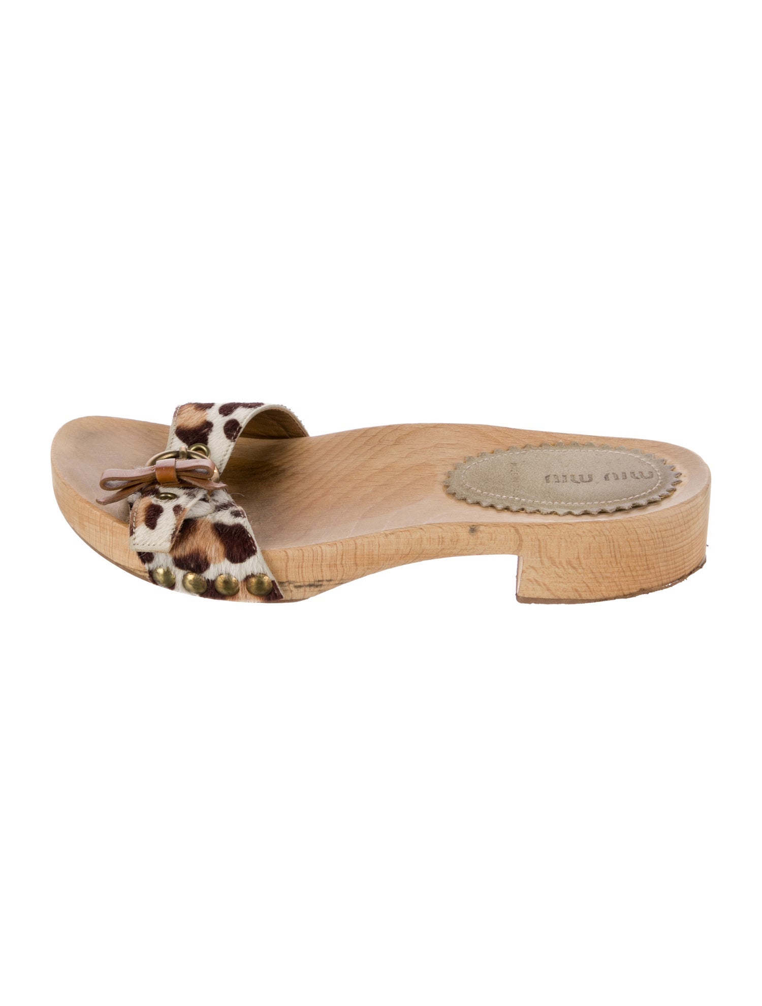 Miu Miu Ponyhair Animal Print Slides