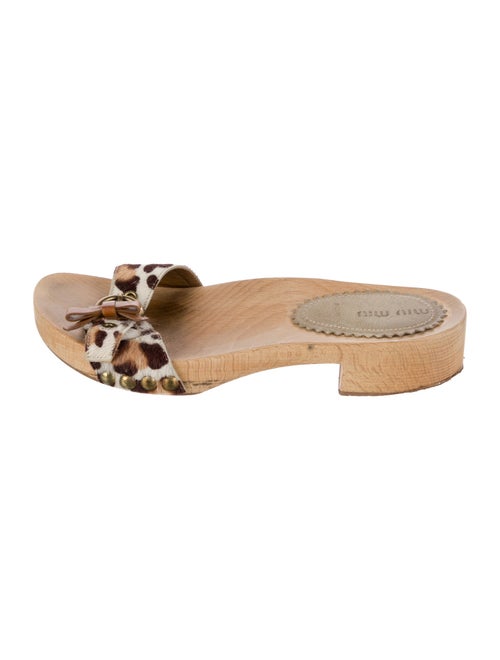 Miu Miu Ponyhair Animal Print Slides