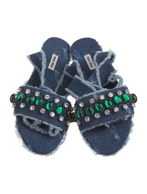 Miu Miu Denim Patterned Espadrilles