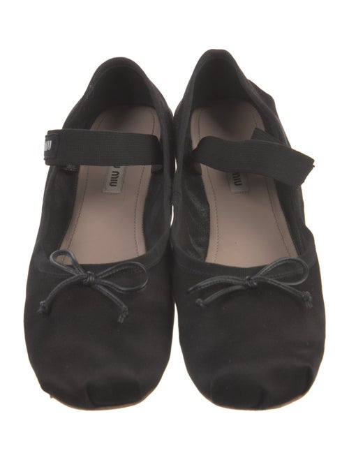 Miu Miu Satin Bow Accents Mary Jane Flats