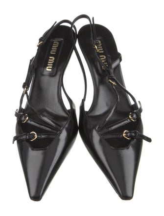 Miu Miu Patent Leather Slingback Pumps