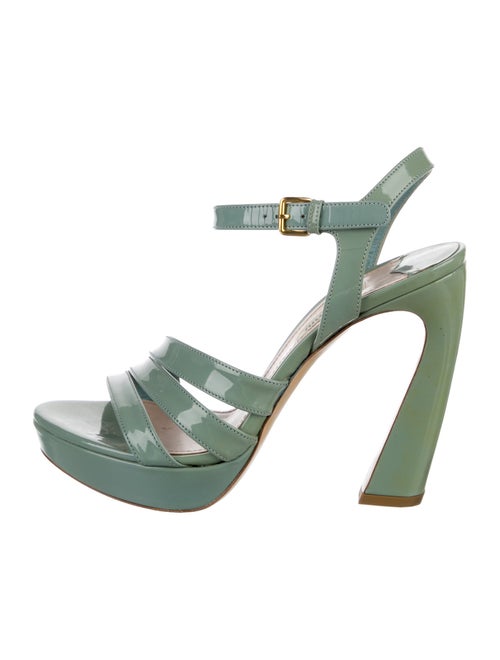 Miu Miu Patent Leather Cutout Accent Sandals