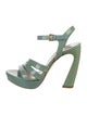 Miu Miu Patent Leather Cutout Accent Sandals