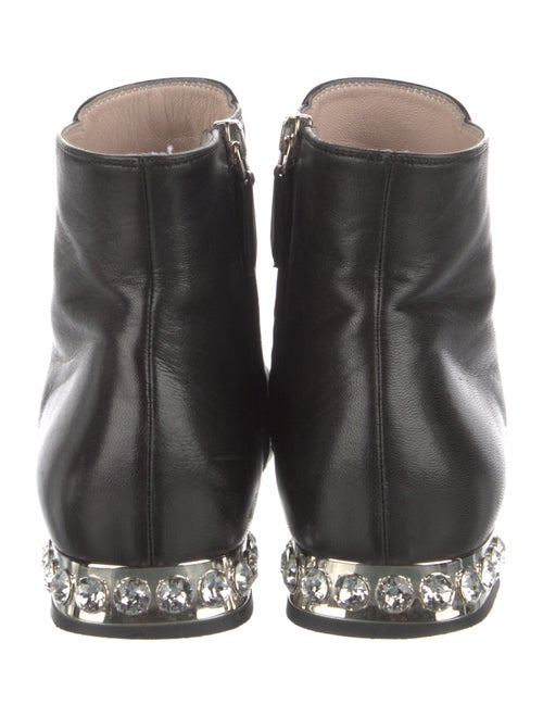 Miu Miu Leather Crystal Embellishments Chelsea Boots