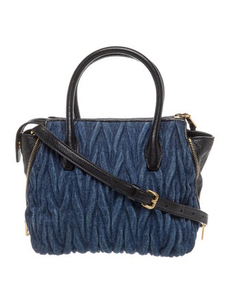Miu Miu Denim Top Handle Bag