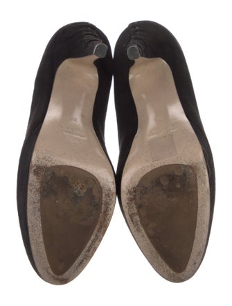 Miu Miu Suede Ruffle Embellishment Pumps