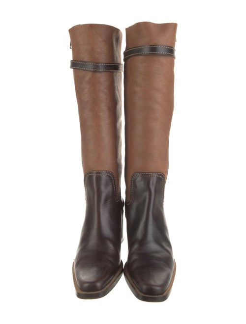 Miu Miu Shearling Colorblock Pattern Riding Boots