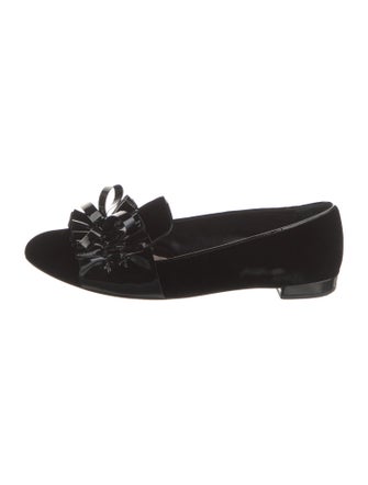 Miu Miu Velvet Bow Accents Loafers