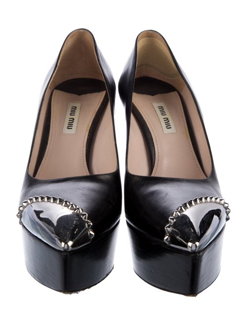 Miu Miu Leather Studded Accents Pumps