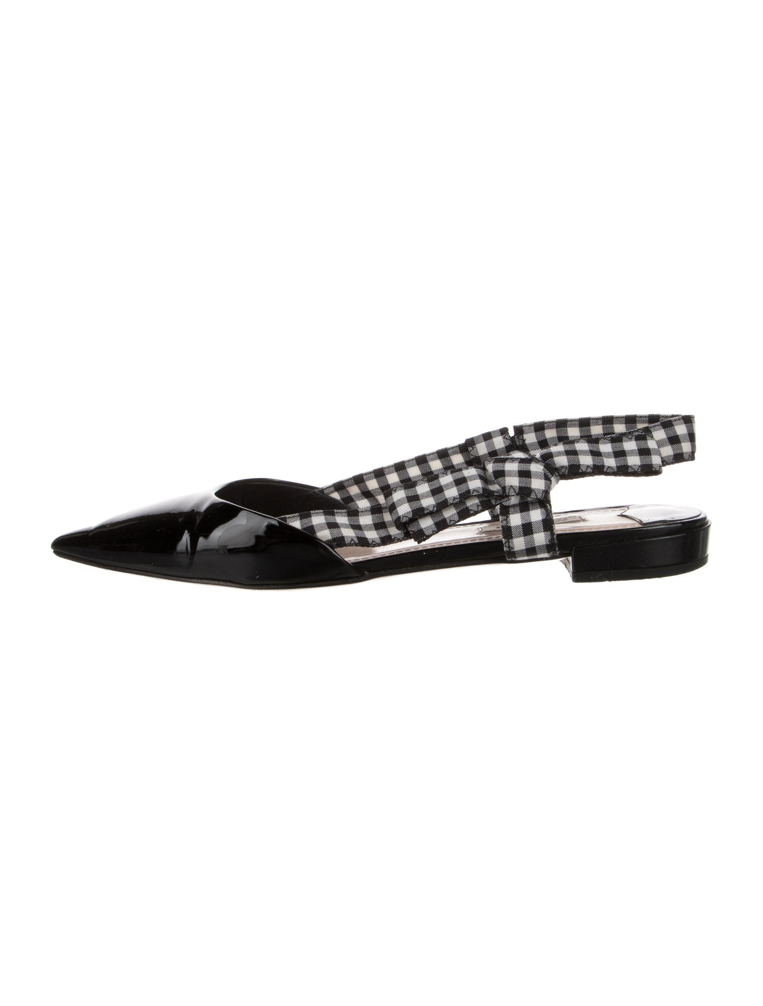 Miu Miu Patent Leather Printed Slingback Flats